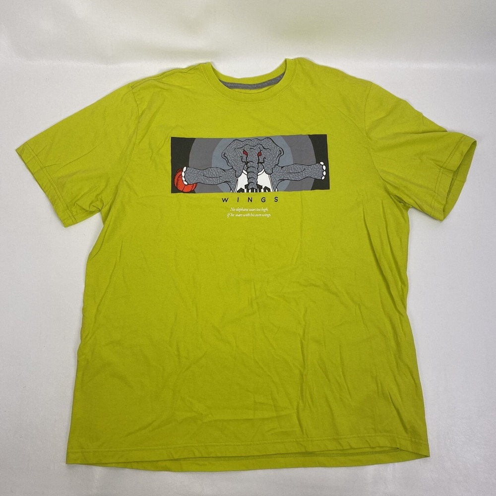 Nike Air Jordan T Shirt Size XXL Yellow Elephant Wings Vintage‎
